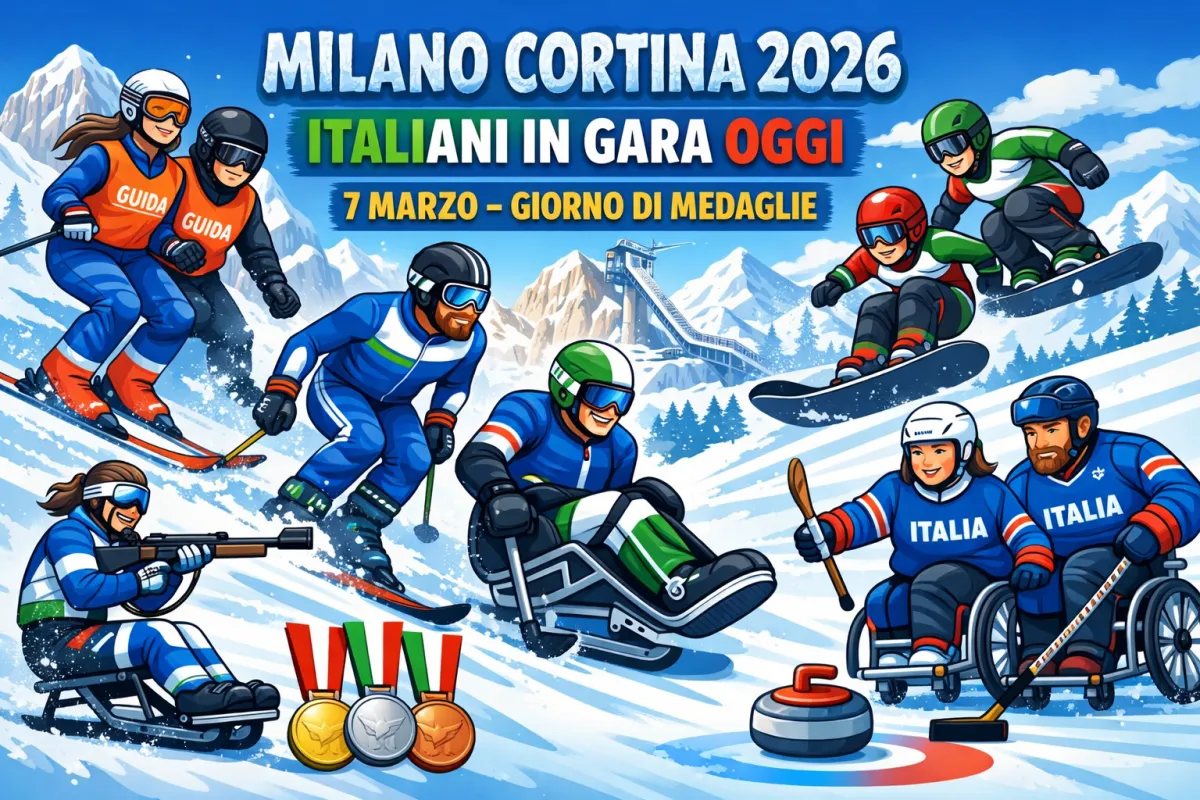 Paralimpiadi Milano Cortina 2026: gli azzurri in gara oggi, sabato 7 marzo. Prima giornata di medaglie