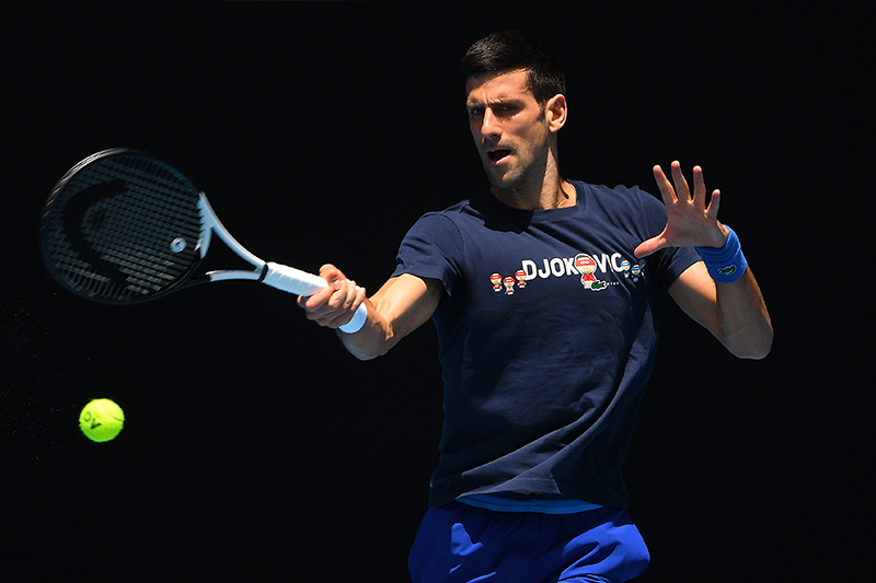 Novak Djokovic affaticato