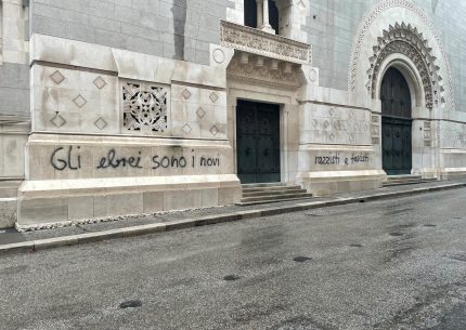 Sinagoga Trieste scritte antisemite