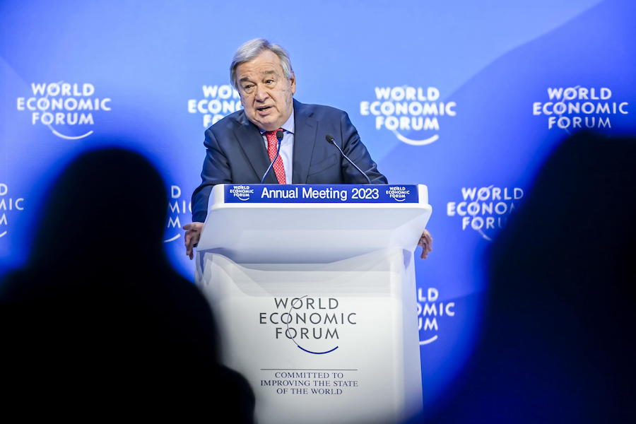 Segretario generale delle Nazioni Unite António Guterres al World Economic Forum