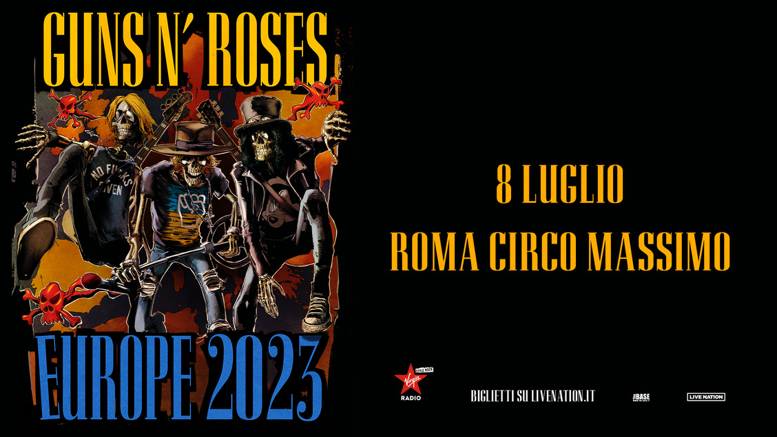 Guns N'Roses tour 2023 Italia, tutte le info sul concerto evento a Roma con la data e il dettaglio per la vendita biglietti.