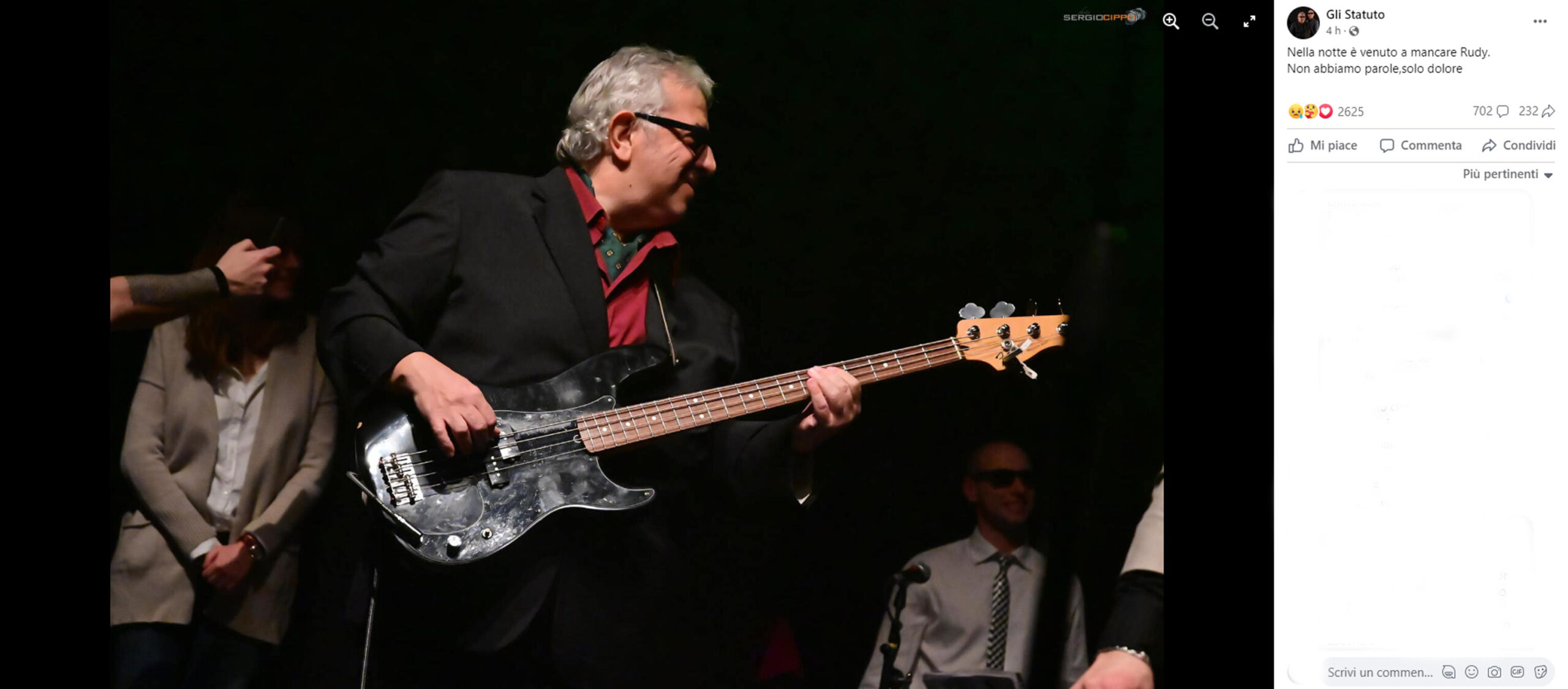 Addio a Rudy Ruzza, scomparso per una malattia lo storico bassista della band torinese degli Statuto
