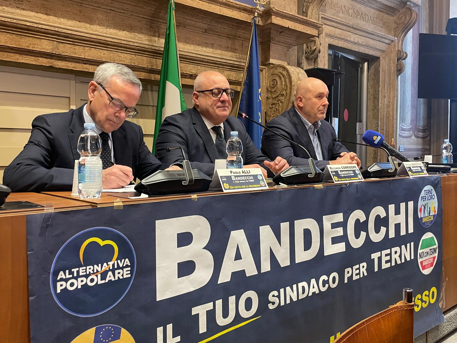 Presentazione liste Bandecchi sindaco Terni _ Bandecchi, Alli e Corridore (3)