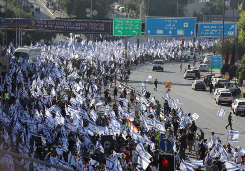 israele auto manifestanti