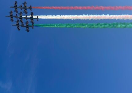 Le Frecce Tricolori in volo per la Ryder Cup