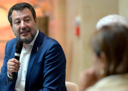 Il ministro delle Infrastrutture e dei Trasporti, Matteo Salvini, all'incontro sulla semplificazione